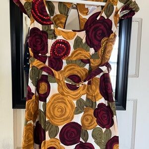 Floral Print Dress with Belt